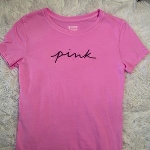 VS PINK Logo Script Boyfriend Tee | S